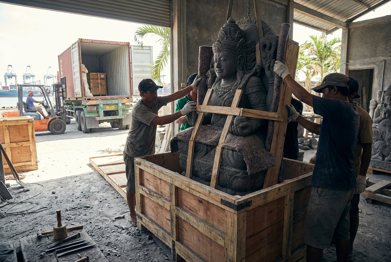 The Real Guide to Shipping Stone Statues Bali to USA: Safety, Crates, and Customs